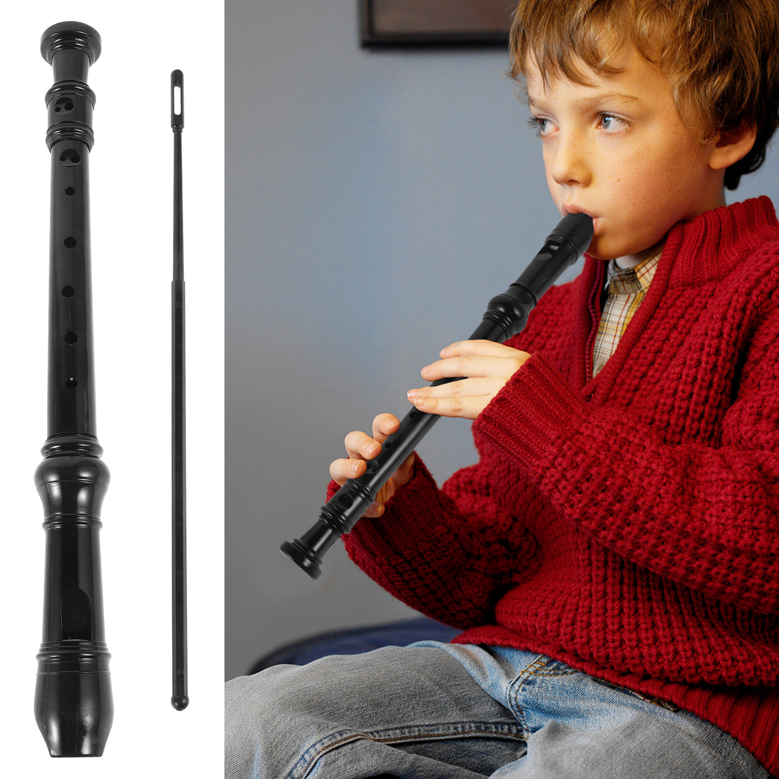 8 Lubang, Warna Hitam, Bahan A - Soprano Recorder Plastic ulasan dan harga
