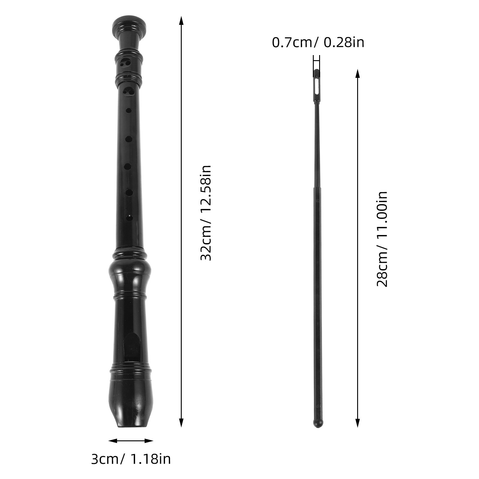 8 Lubang, Warna Hitam Transpar - Soprano Recorder Plastic ulasan dan harga